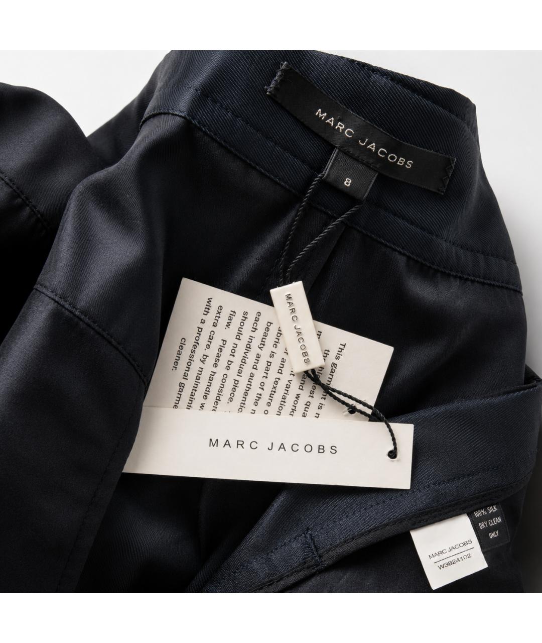 MARC JACOBS Темно-синяя шелковая юбка миди, фото 4