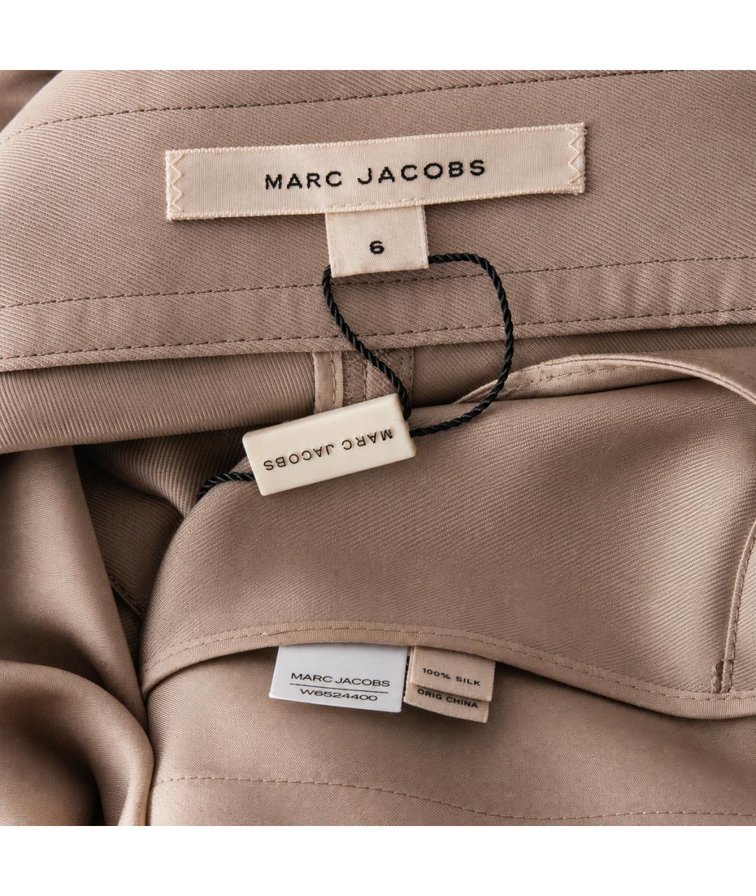 MARC JACOBS Бежевые шелковые брюки широкие, фото 6