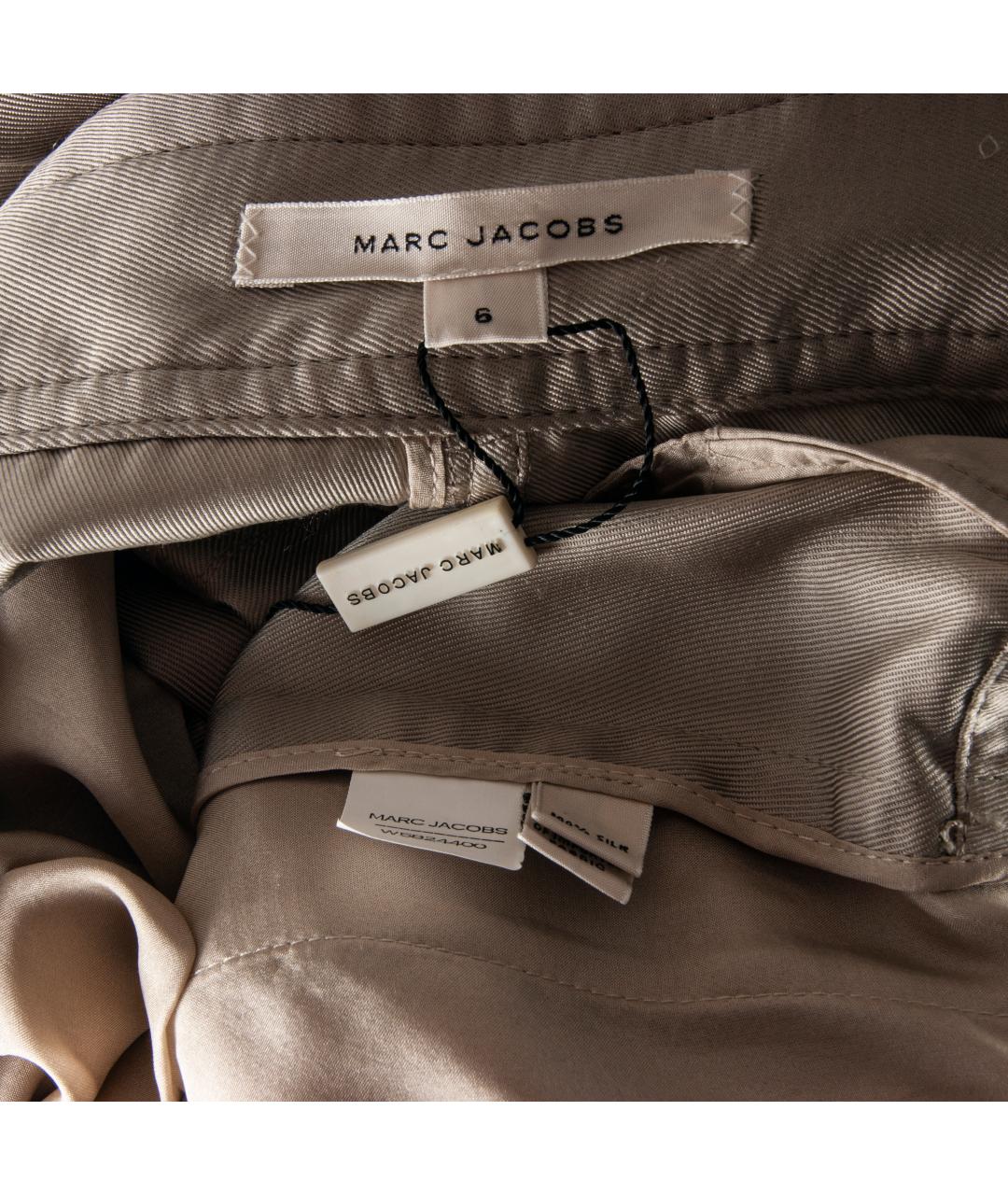 MARC JACOBS Бежевые шелковые брюки широкие, фото 6