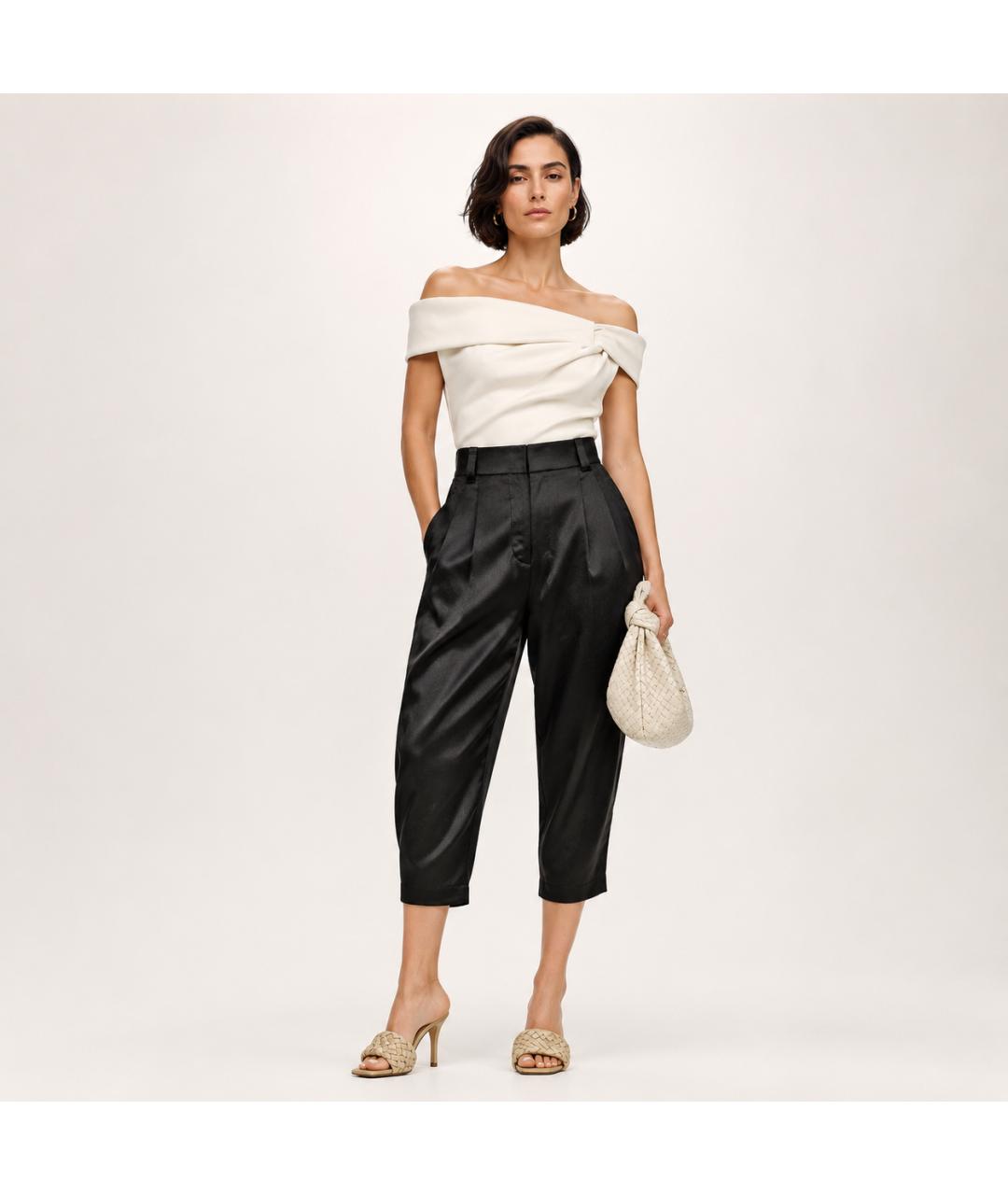 MARC JACOBS Черные шелковые брюки широкие, фото 6