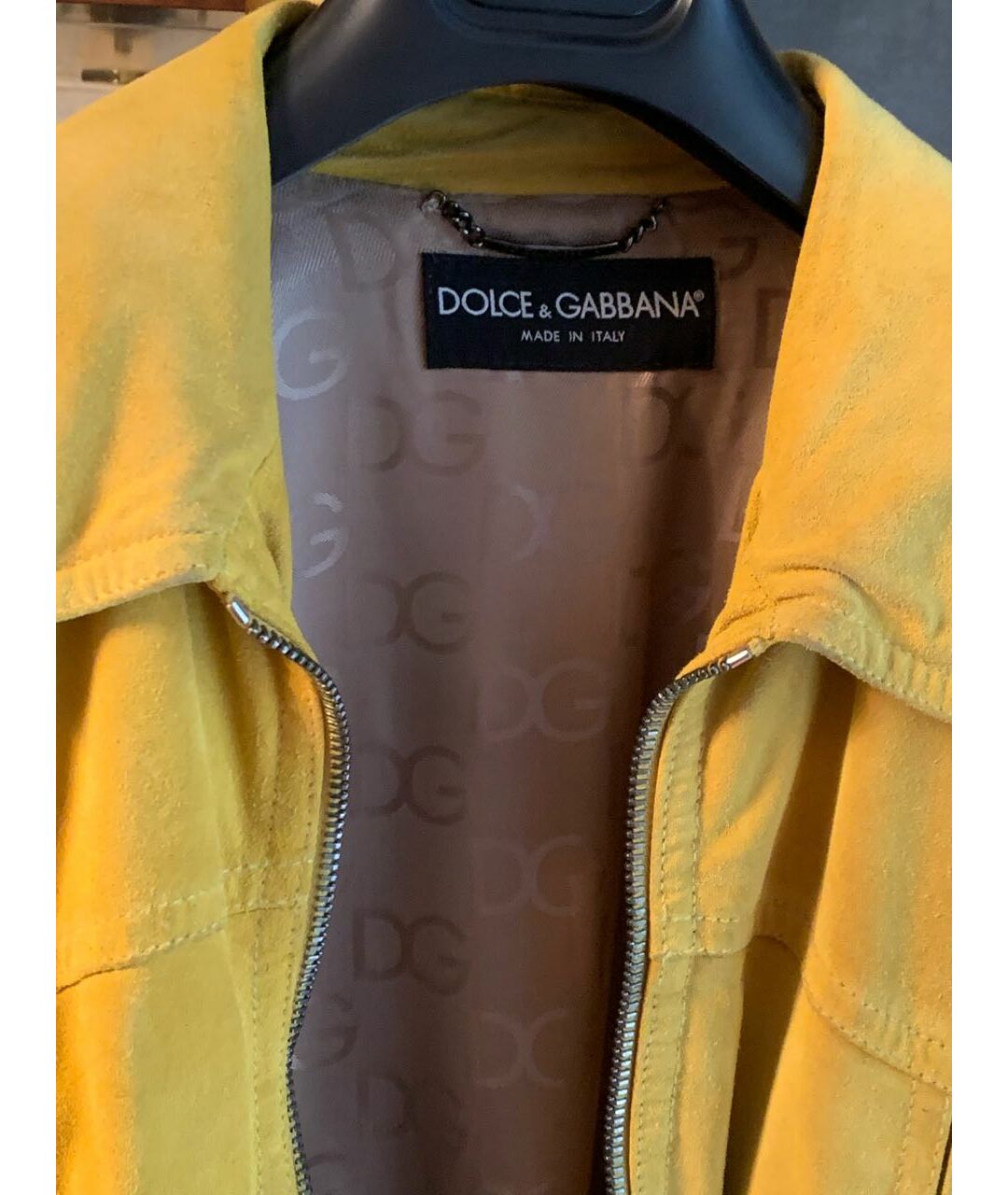 DOLCE&GABBANA Желтая замшевая куртка, фото 4