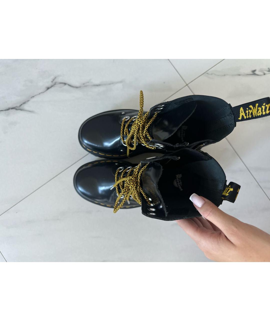 DR. MARTENS Черные кожаные ботинки, фото 3