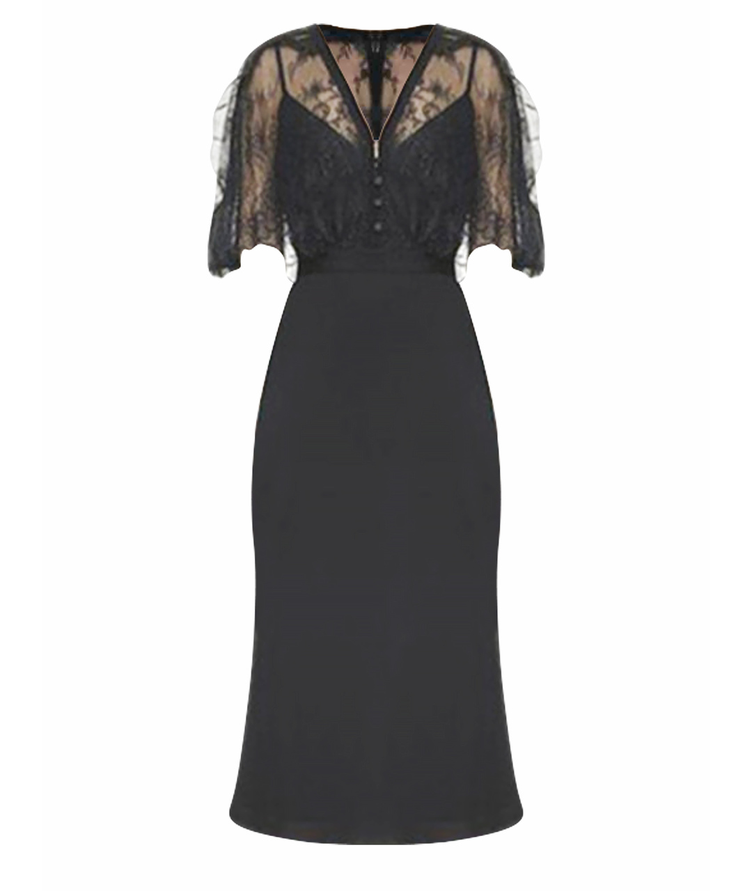 SELF-PORTRAIT Черное шифоновое платье, фото 1