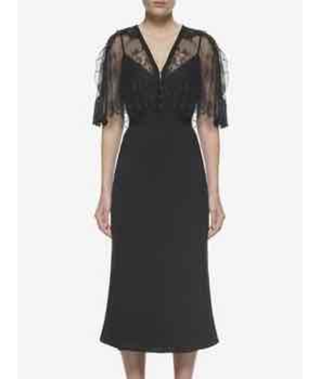 SELF-PORTRAIT Черное шифоновое платье, фото 2