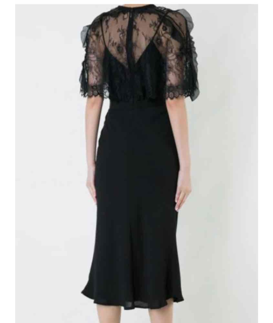 SELF-PORTRAIT Черное шифоновое платье, фото 3