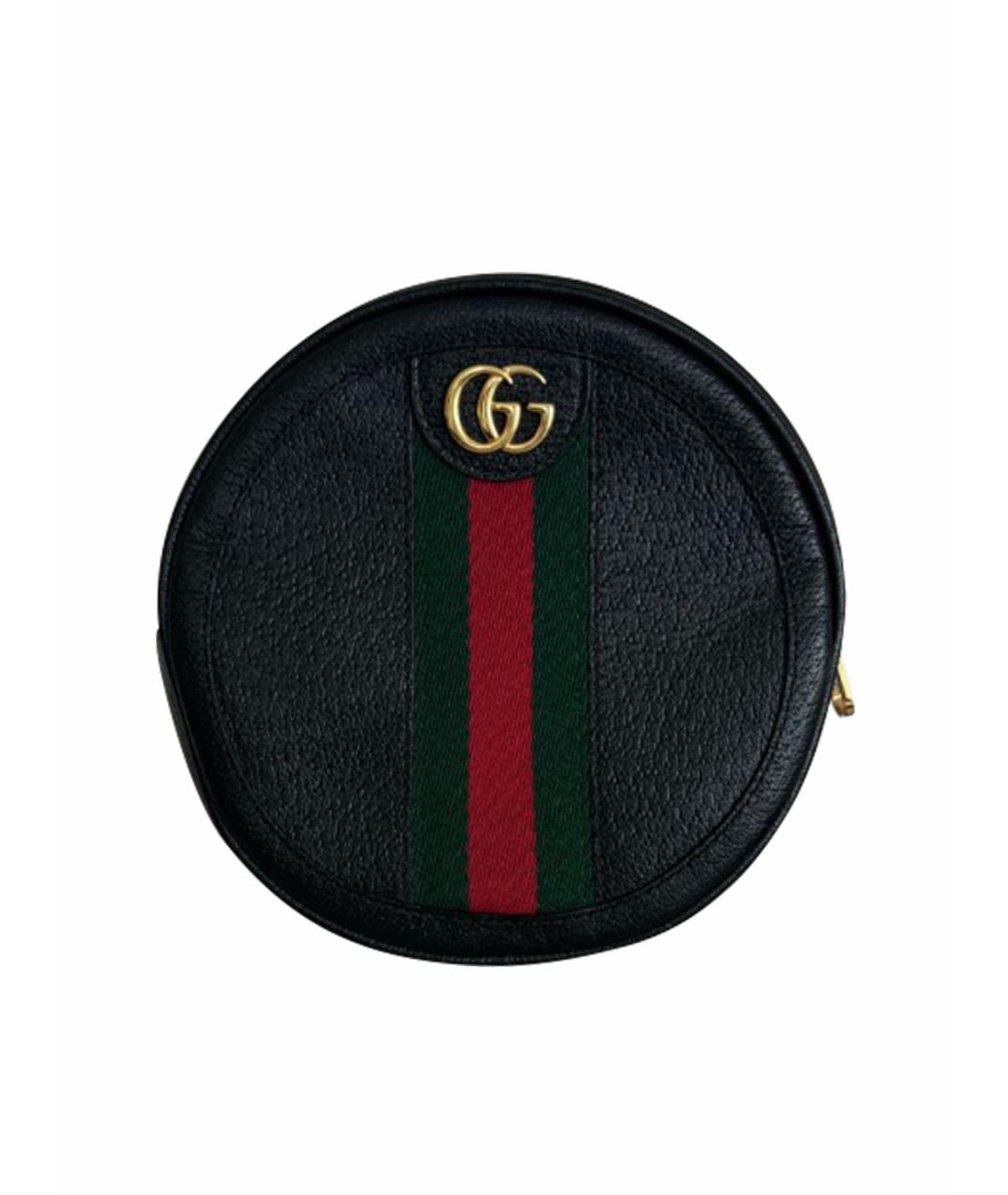 GUCCI Черная кожаная сумка с короткими ручками, фото 1