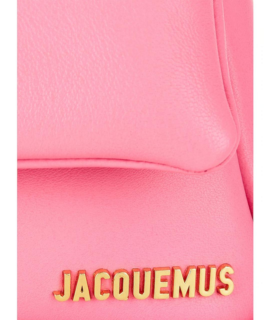 JACQUEMUS Розовая кожаная сумка через плечо, фото 3