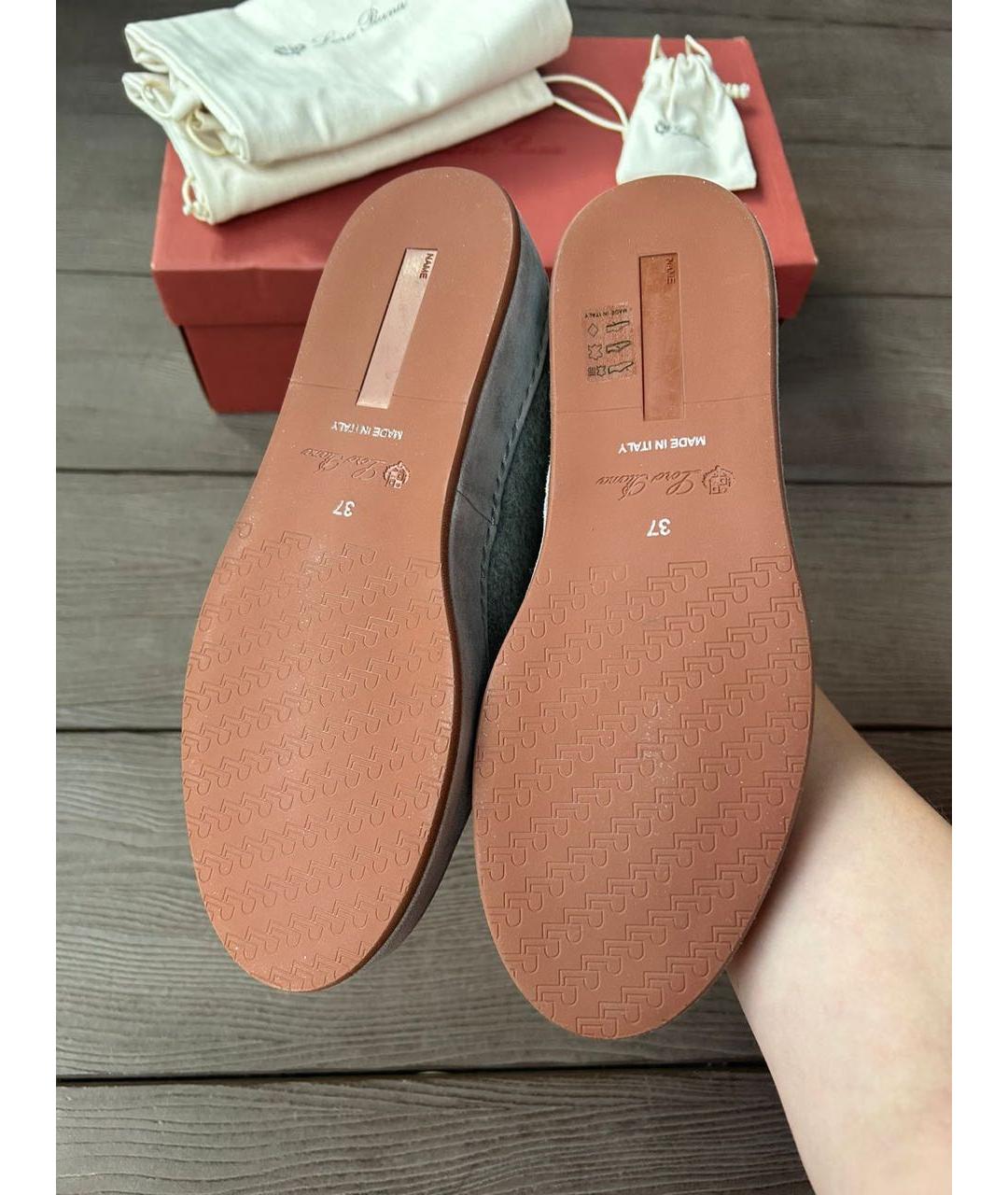 LORO PIANA Серые текстильные кеды, фото 6