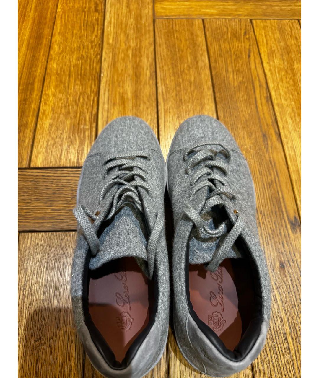 LORO PIANA Серые текстильные кеды, фото 3