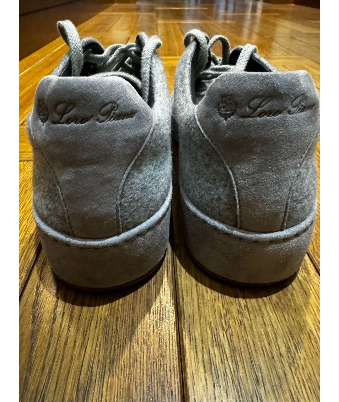 LORO PIANA Серые текстильные кеды, фото 4