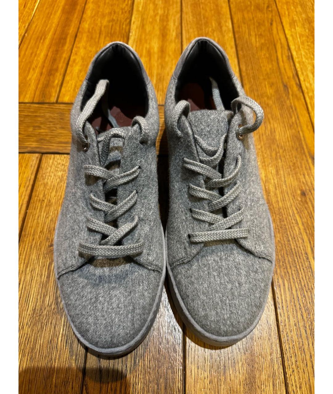 LORO PIANA Серые текстильные кеды, фото 2