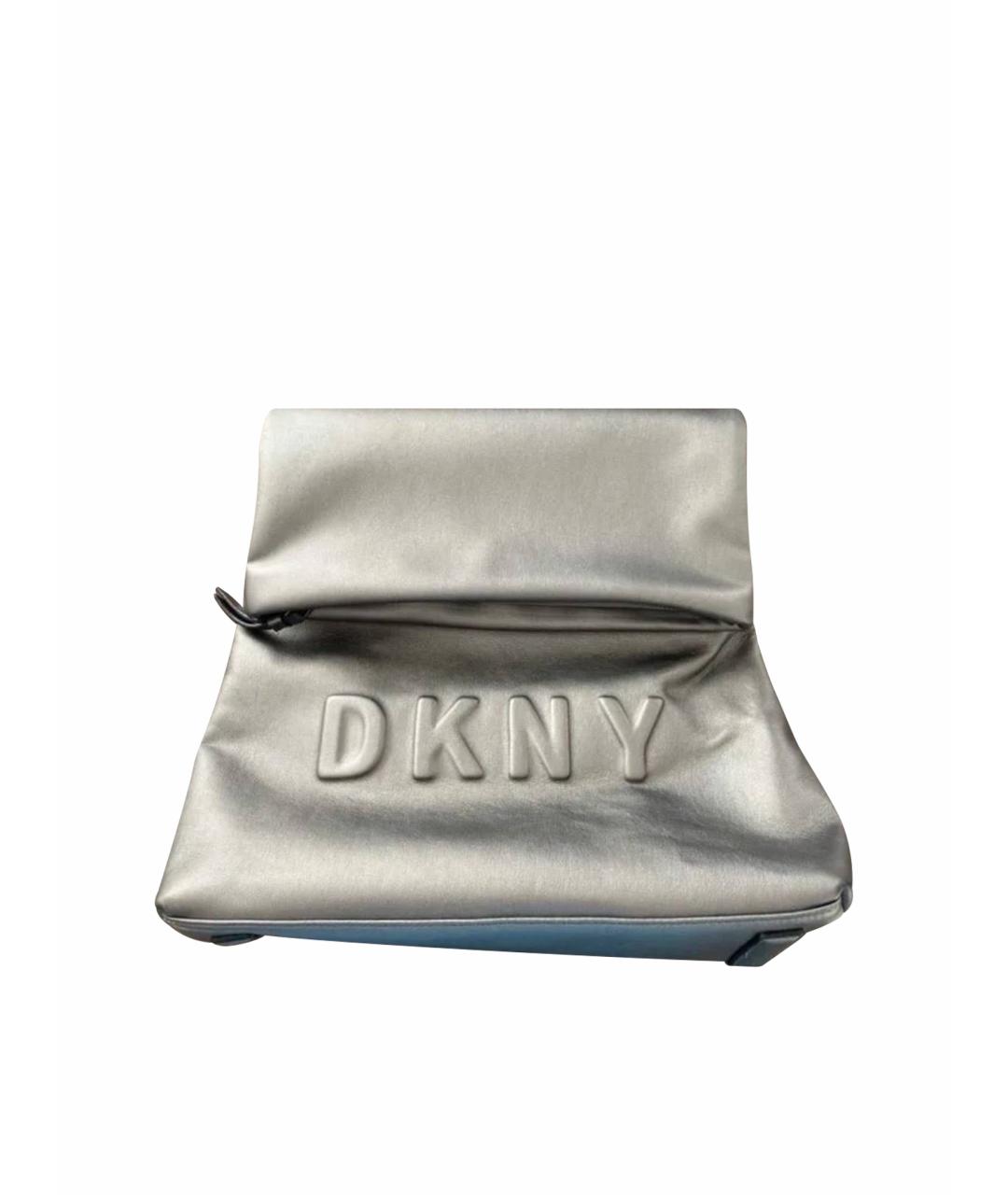 DKNY Серебрянный рюкзак из искусственной кожи, фото 1