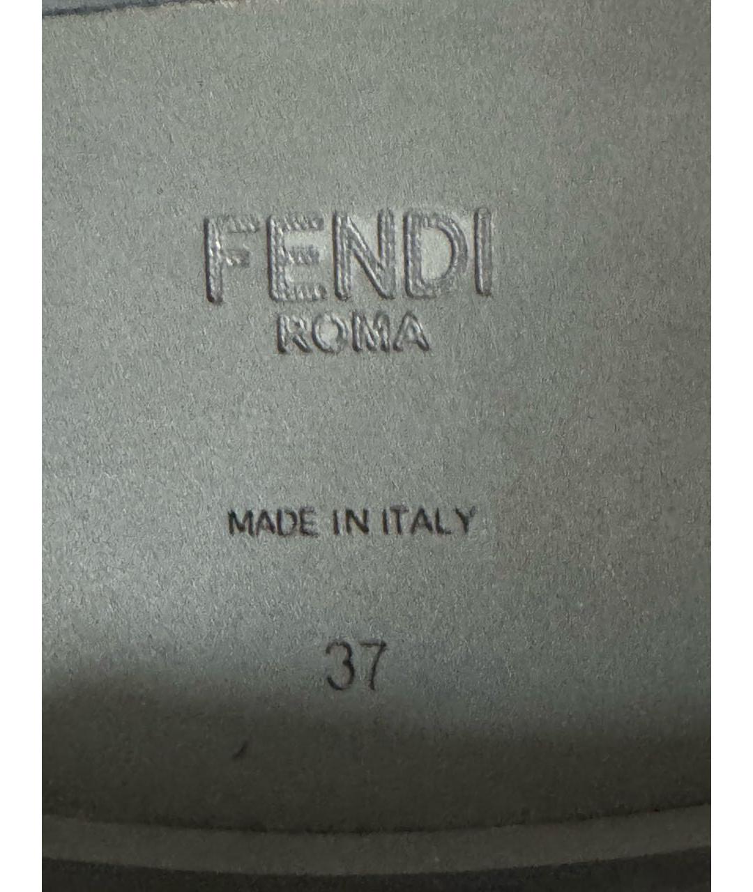 FENDI Серые кожаные сапоги, фото 7