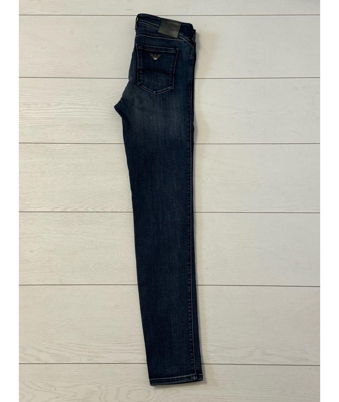 ARMANI JEANS Синие хлопко-полиэстеровые джинсы слим, фото 2