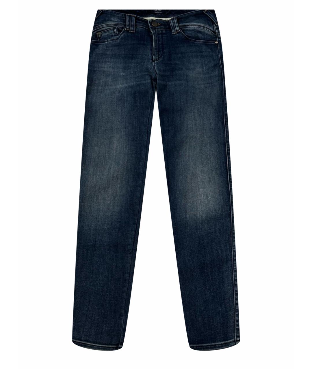 ARMANI JEANS Синие хлопко-полиэстеровые джинсы слим, фото 1