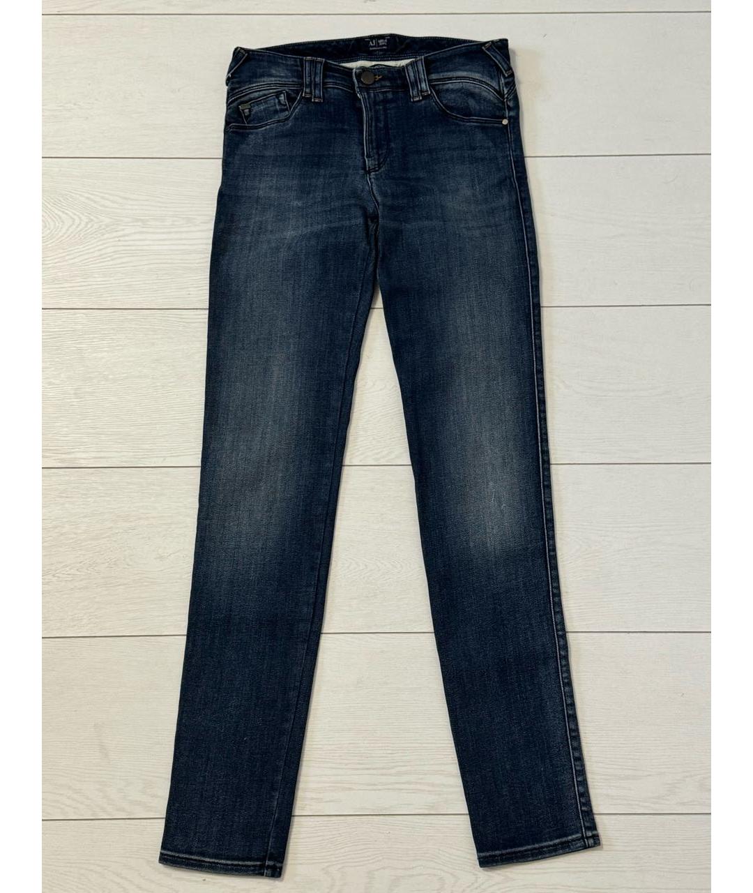 ARMANI JEANS Синие хлопко-полиэстеровые джинсы слим, фото 8