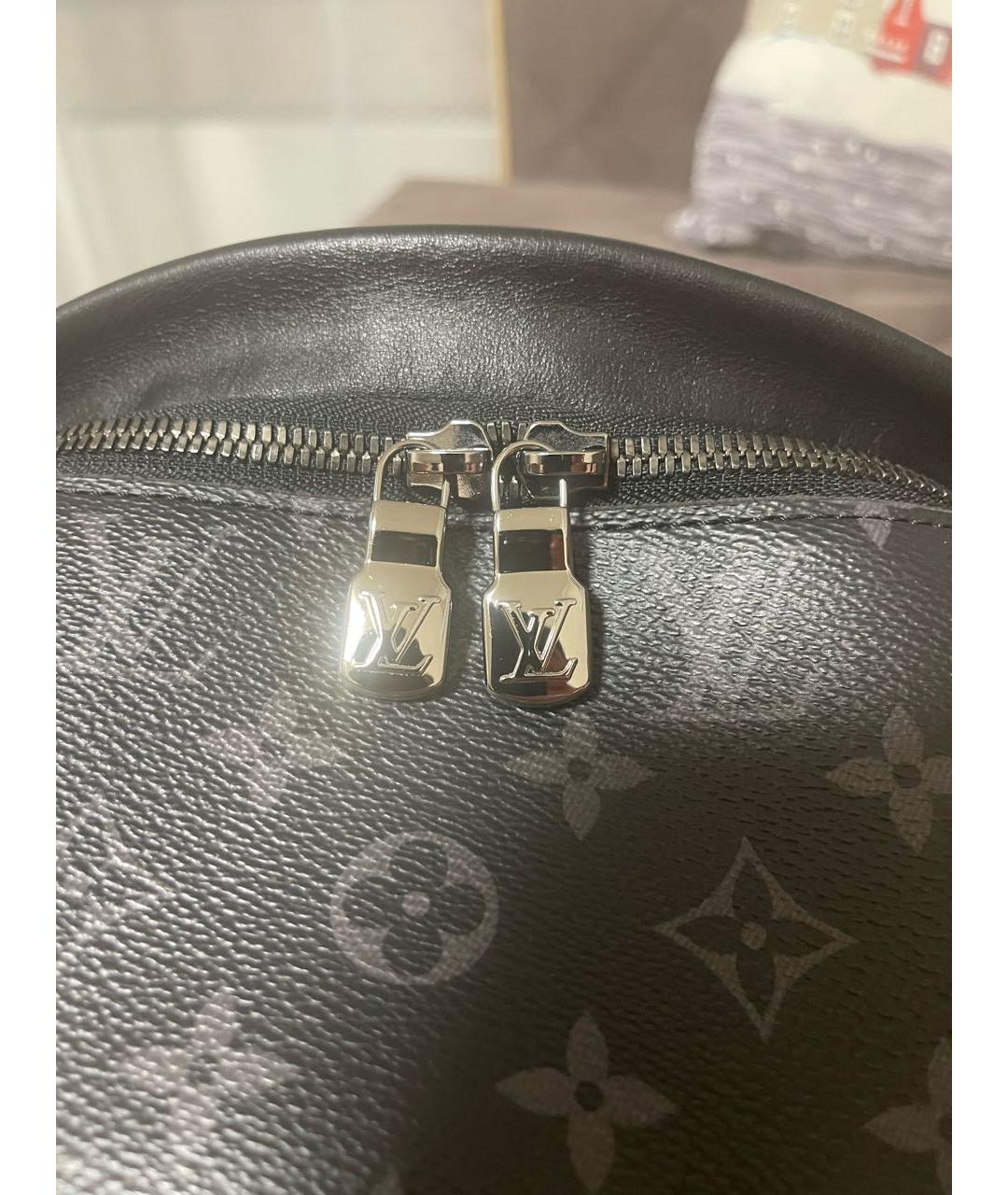 LOUIS VUITTON Антрацитовая кожаная поясная сумка, фото 8