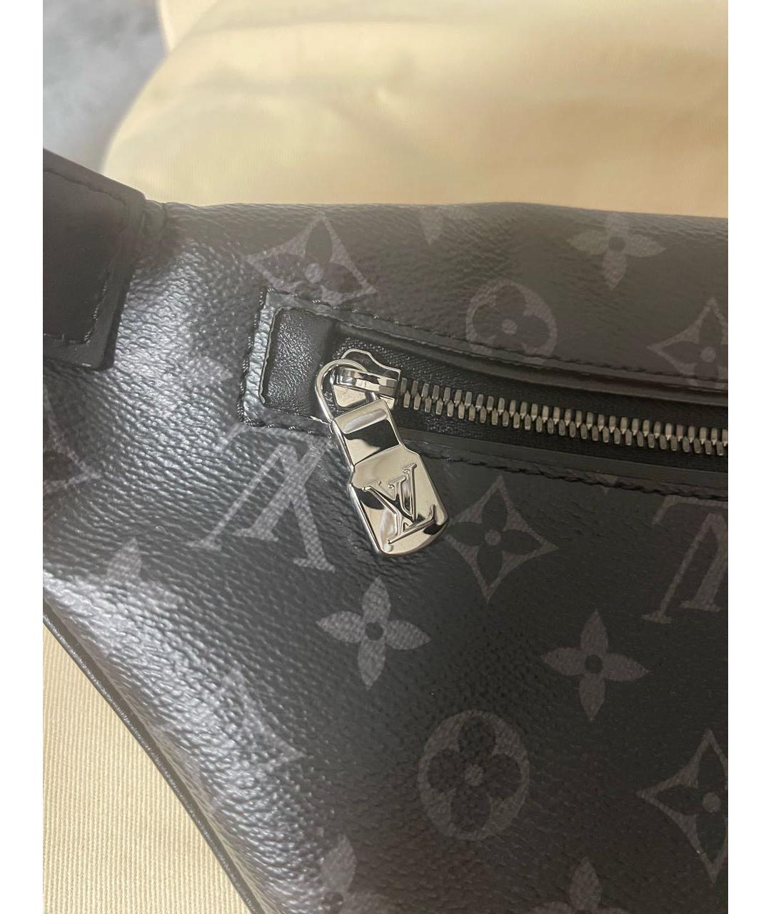 LOUIS VUITTON Антрацитовая кожаная поясная сумка, фото 7
