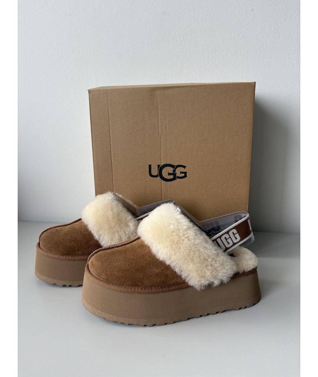 UGG AUSTRALIA Бежевые замшевые мюли, фото 3