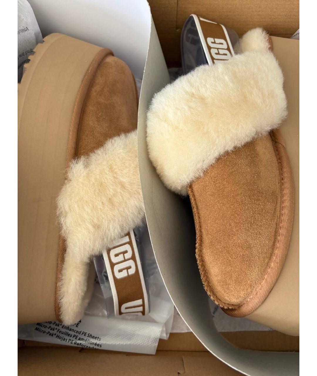 UGG AUSTRALIA Бежевые замшевые мюли, фото 2