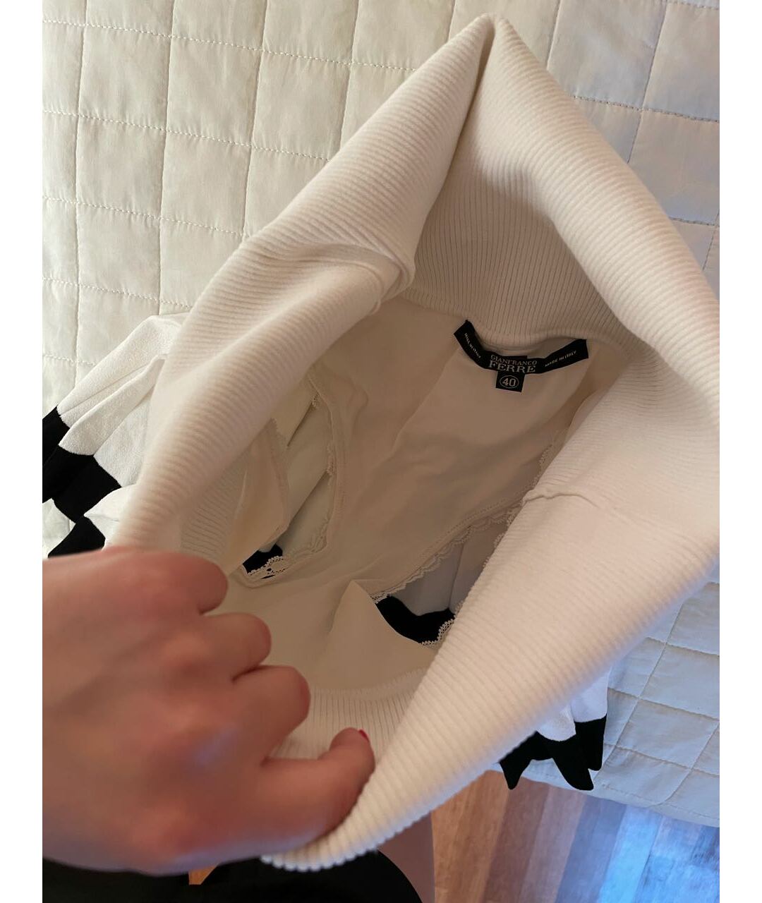GIANFRANCO FERRE Белая вискозная юбка-шорты, фото 4