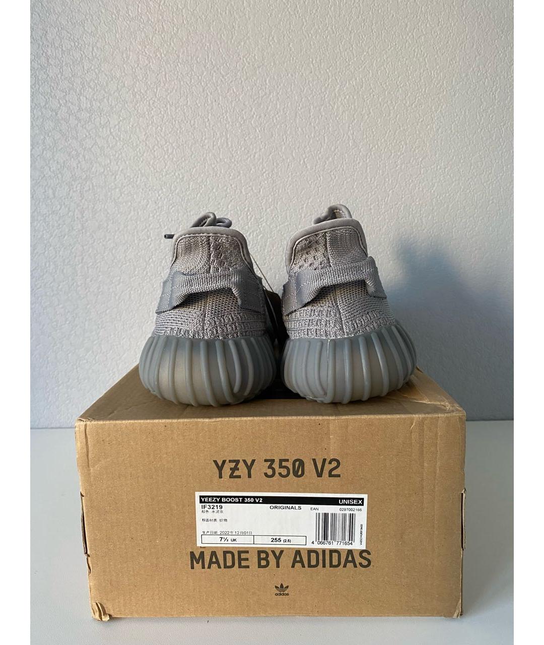 ADIDAS YEEZY Серые текстильные низкие кроссовки / кеды, фото 4