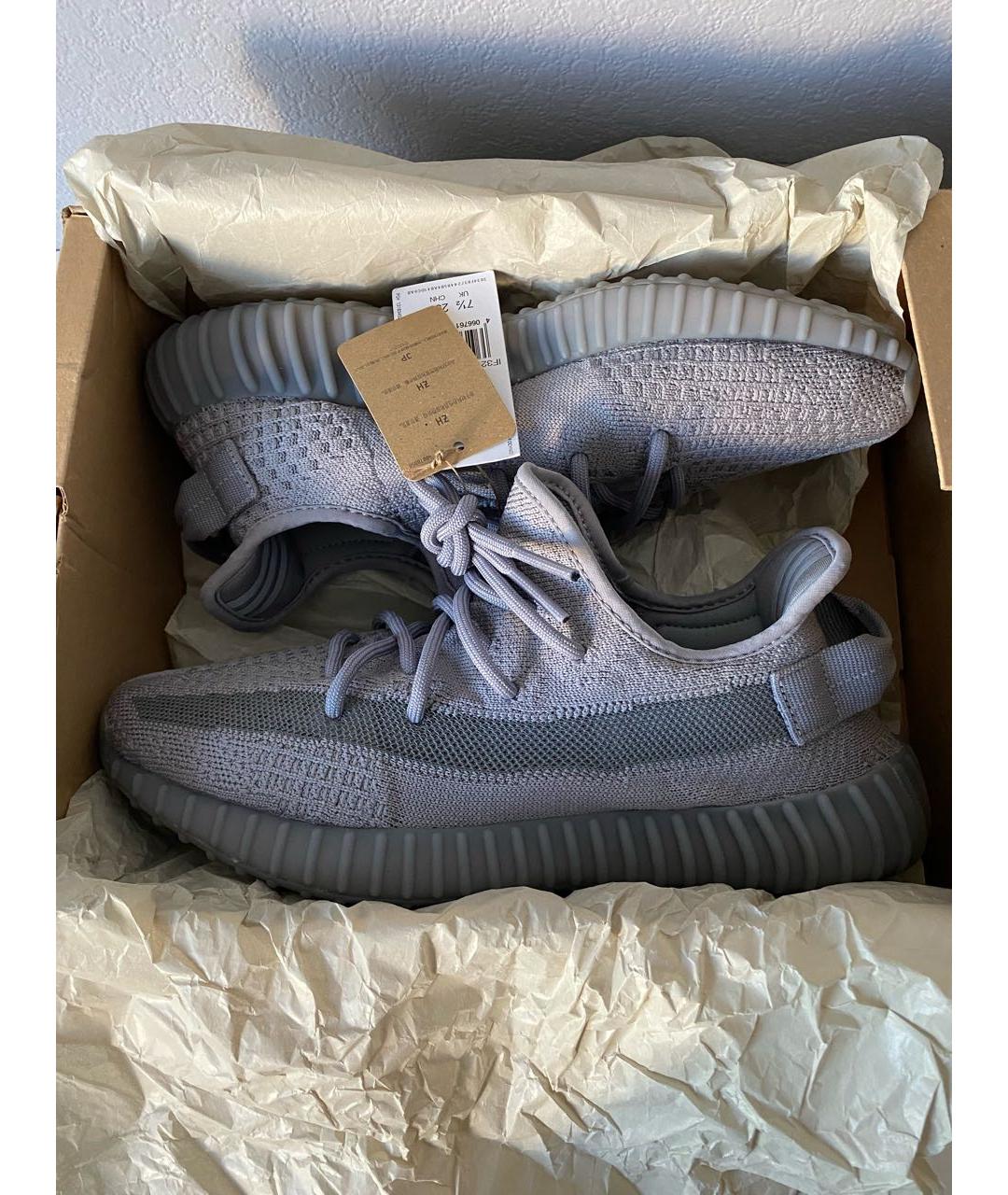 ADIDAS YEEZY Серые текстильные низкие кроссовки / кеды, фото 2