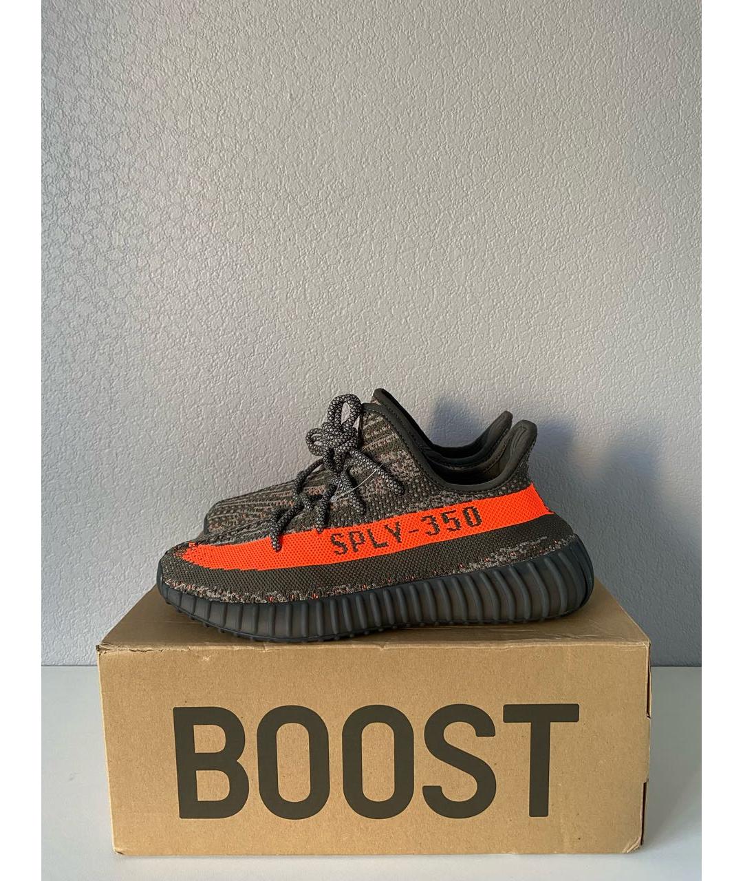 ADIDAS YEEZY Черные текстильные низкие кроссовки / кеды, фото 3