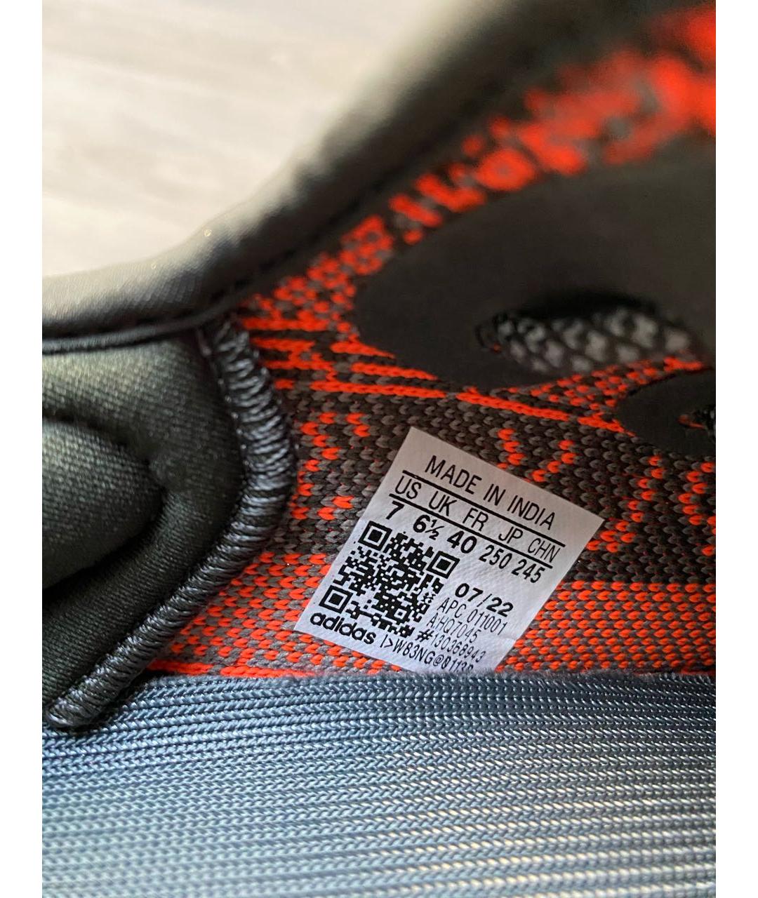 ADIDAS YEEZY Черные текстильные низкие кроссовки / кеды, фото 6