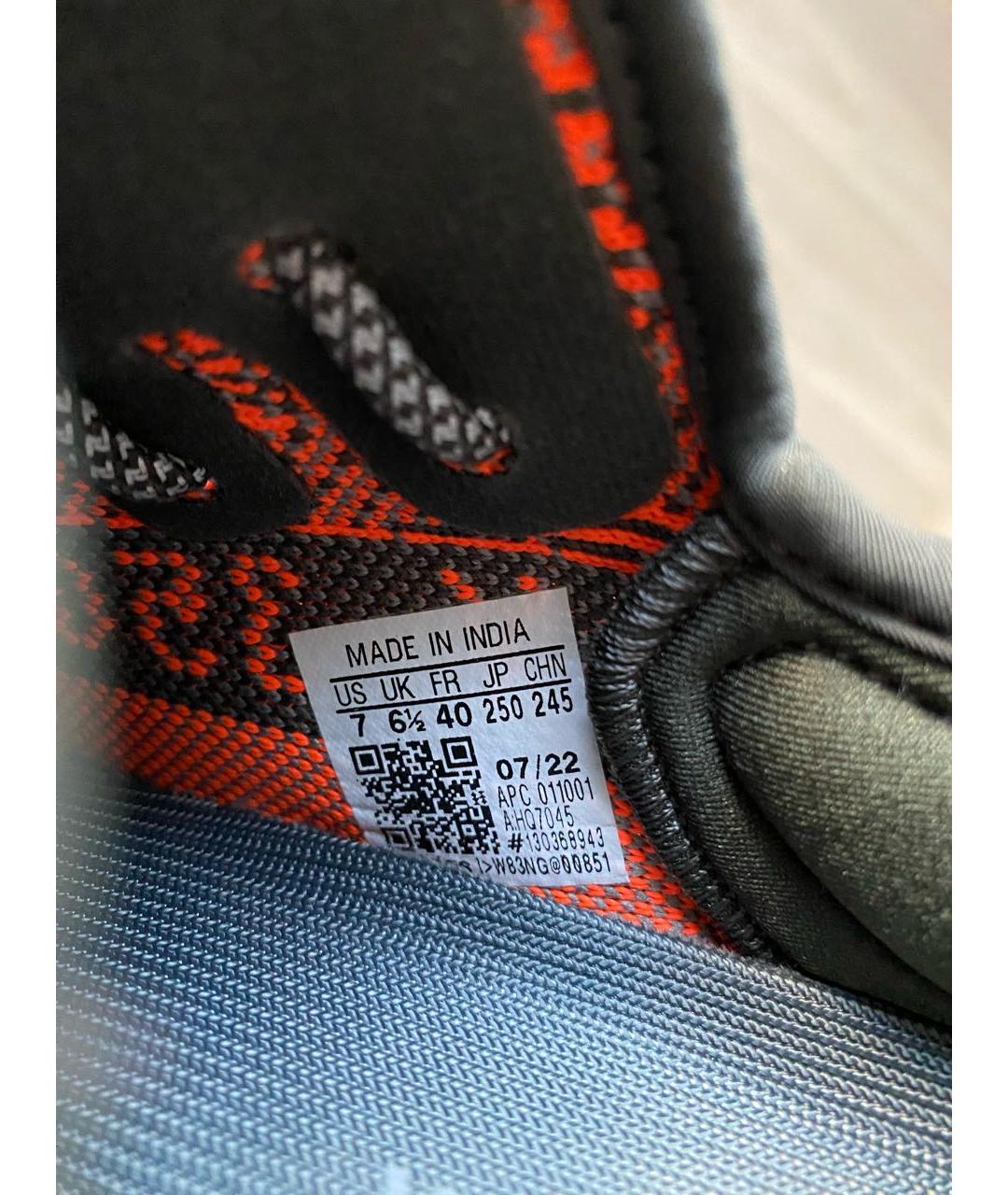 ADIDAS YEEZY Черные текстильные низкие кроссовки / кеды, фото 5
