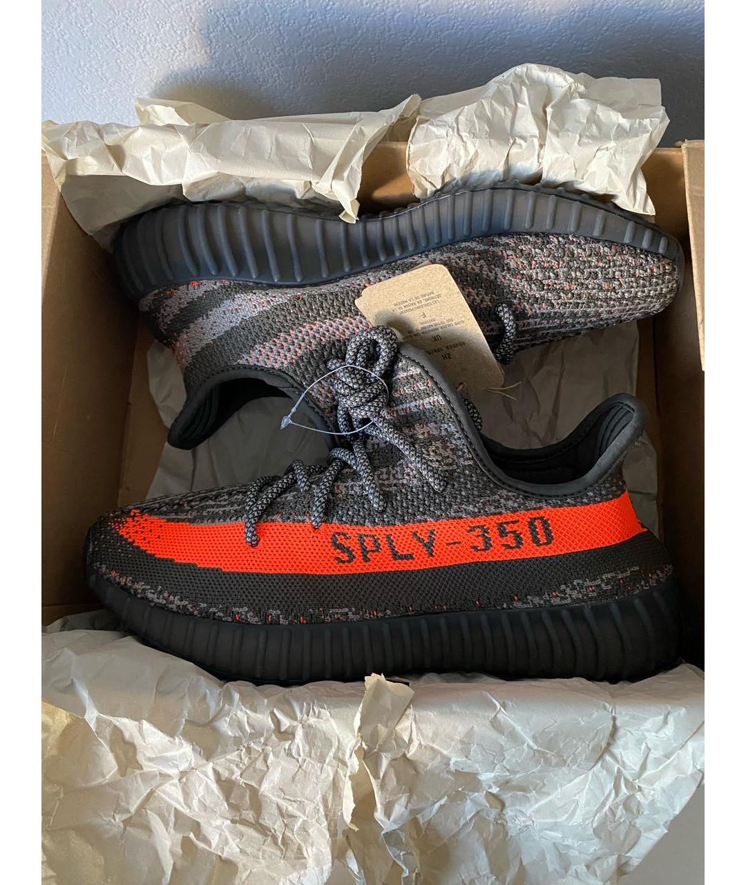 ADIDAS YEEZY Черные текстильные низкие кроссовки / кеды, фото 2