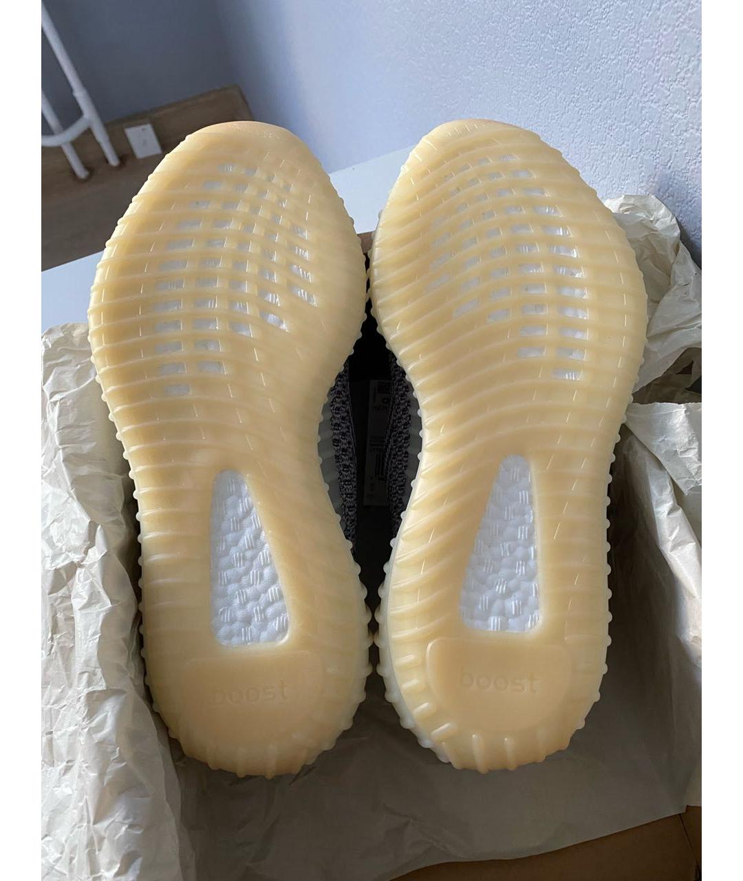 ADIDAS YEEZY Серые текстильные низкие кроссовки / кеды, фото 7