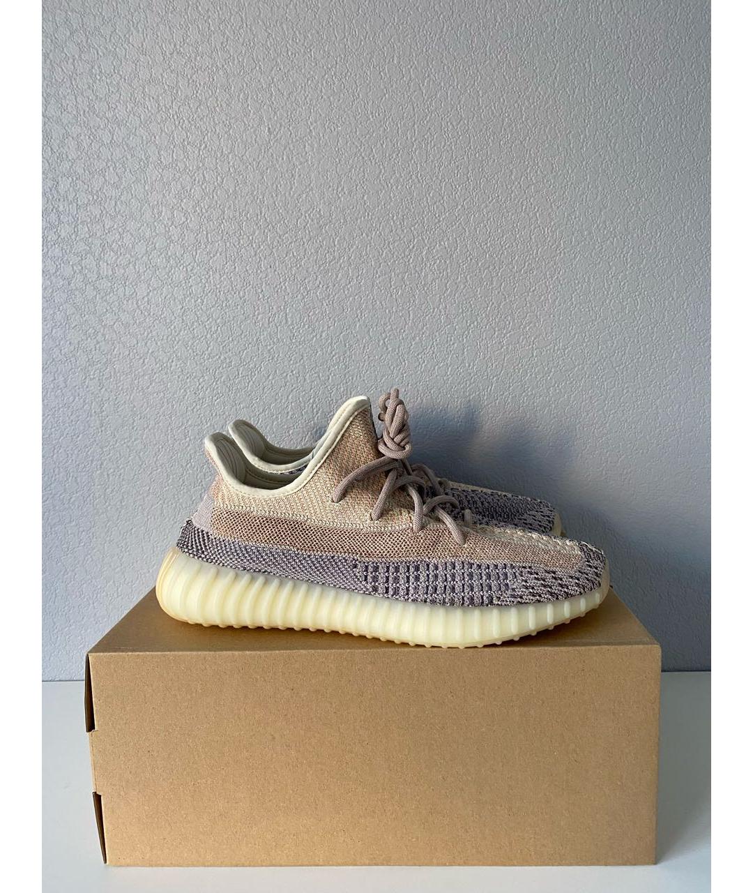 ADIDAS YEEZY Серые текстильные низкие кроссовки / кеды, фото 8