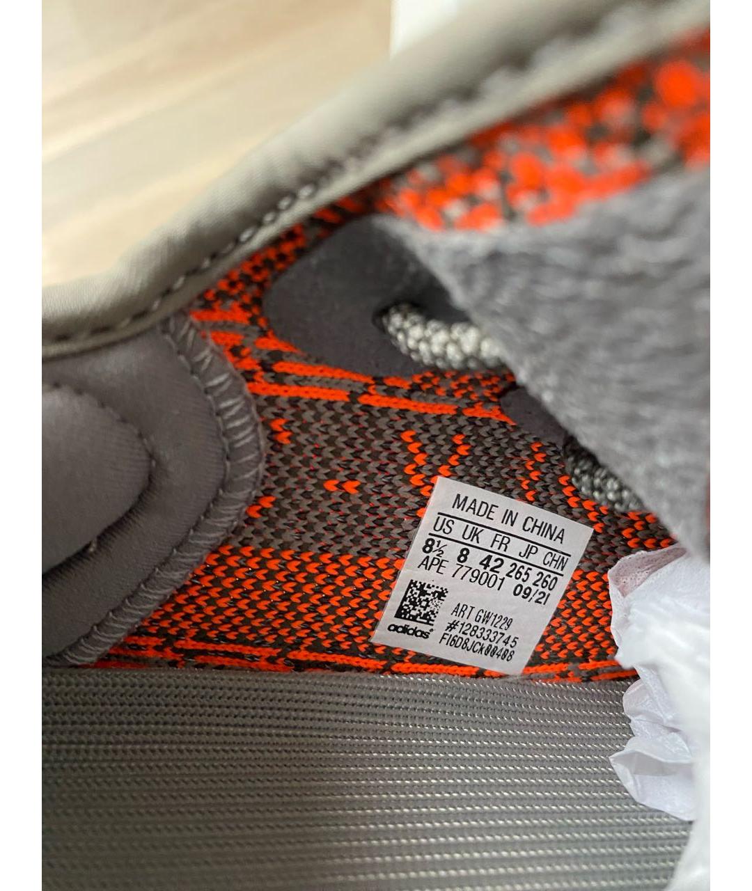 ADIDAS YEEZY Серые текстильные низкие кроссовки / кеды, фото 5
