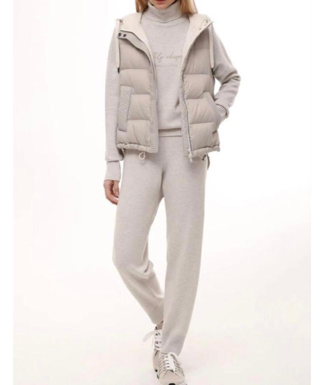 BRUNELLO CUCINELLI Бежевый шерстяной костюм с брюками, фото 7