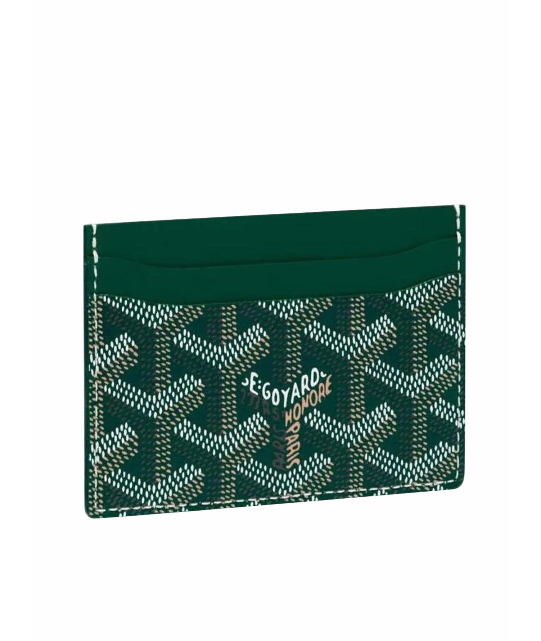 GOYARD Зеленая кожаная визитница, фото 1