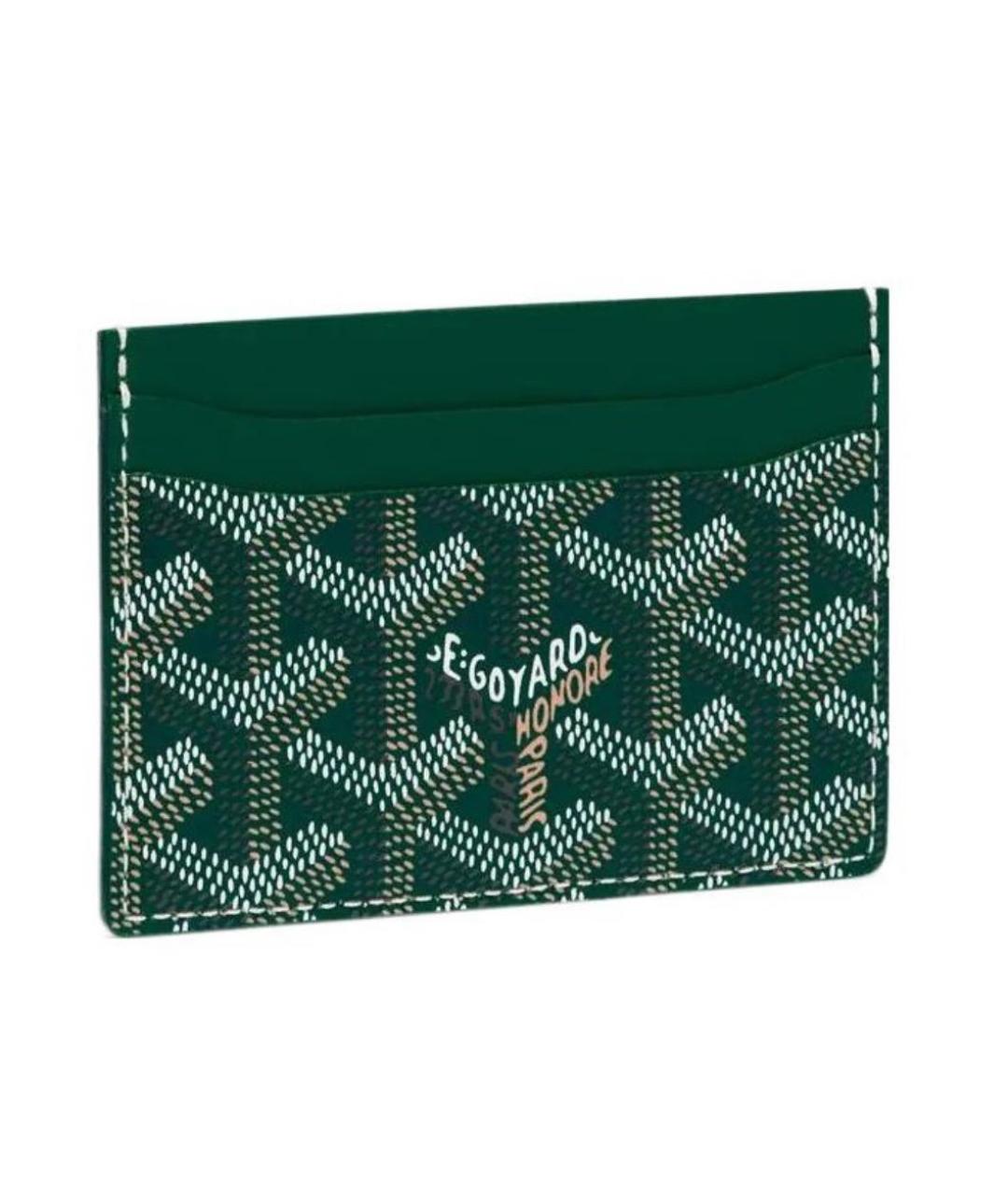 GOYARD Зеленая кожаная визитница, фото 3