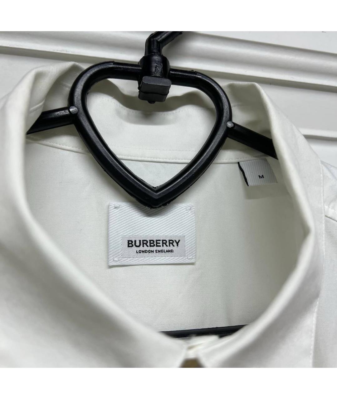 BURBERRY Белая хлопковая классическая рубашка, фото 4