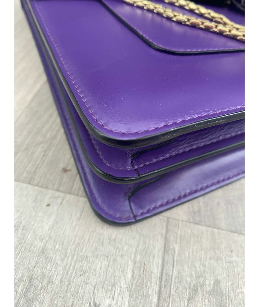 BVLGARI Фиолетовая кожаная сумка тоут, фото 8