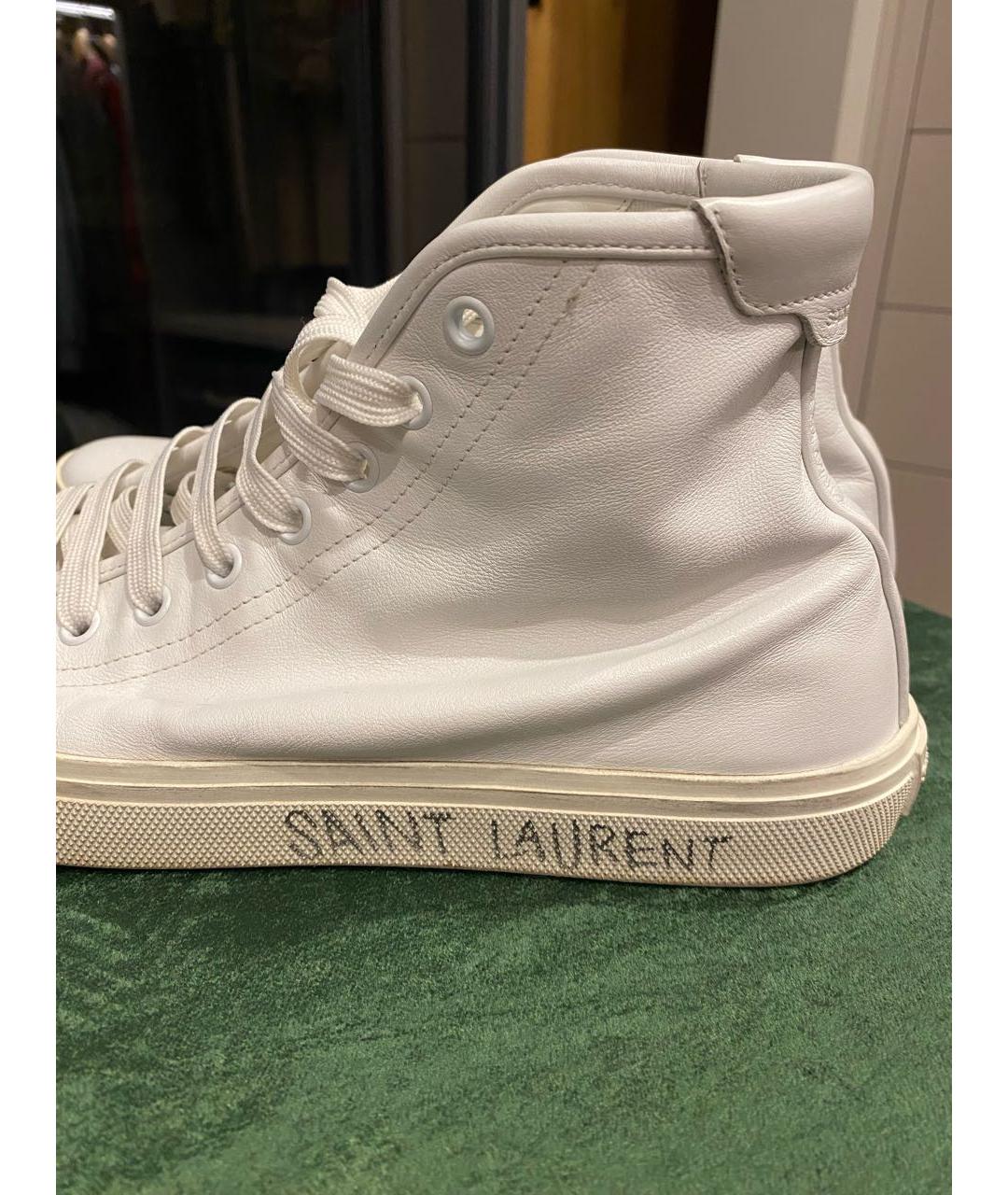 SAINT LAURENT Белые кожаные кеды, фото 5