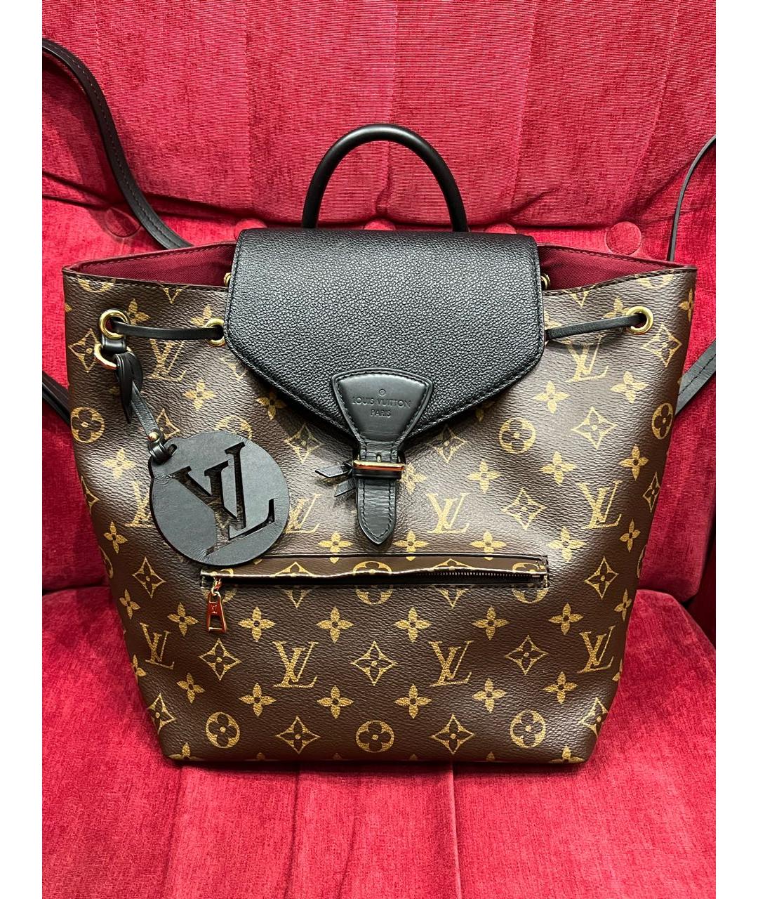 LOUIS VUITTON Коричневый кожаный рюкзак, фото 2