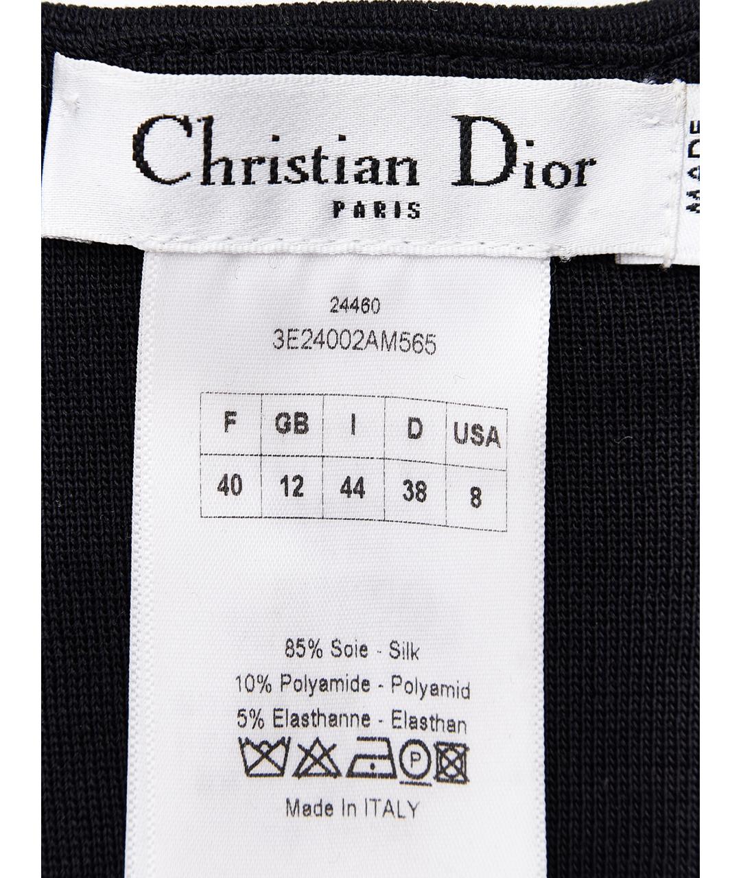 CHRISTIAN DIOR Черное шелковое повседневное платье, фото 8