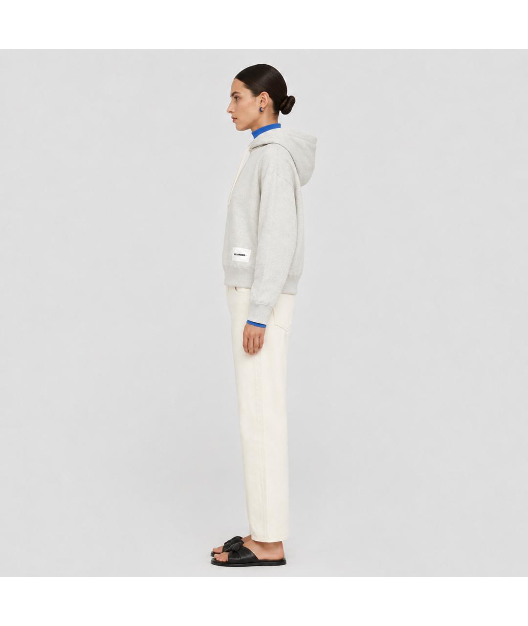 JIL SANDER Бежевые хлопковые прямые джинсы, фото 6
