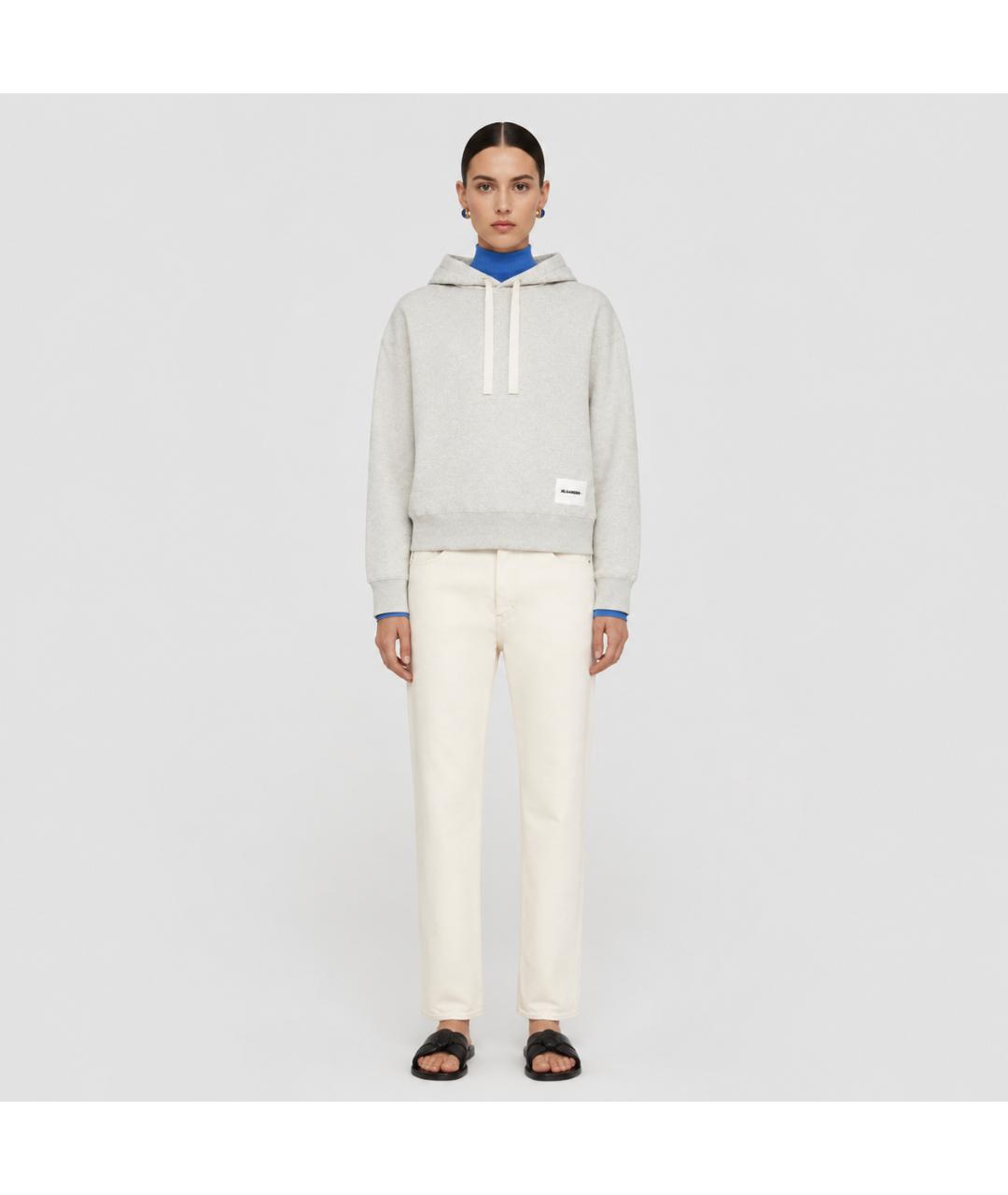 JIL SANDER Бежевые хлопковые прямые джинсы, фото 4