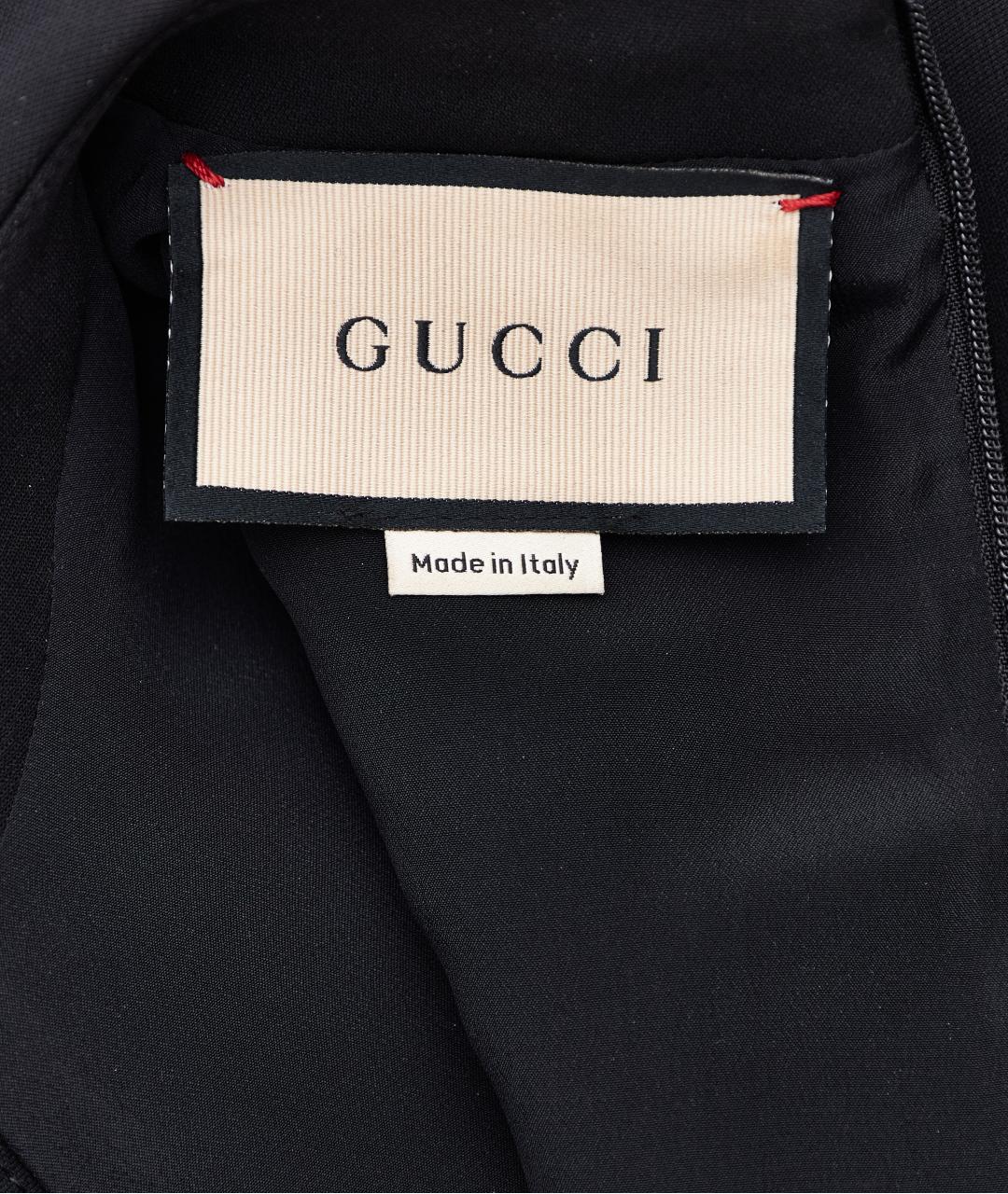 GUCCI Черное шелковое повседневное платье, фото 6