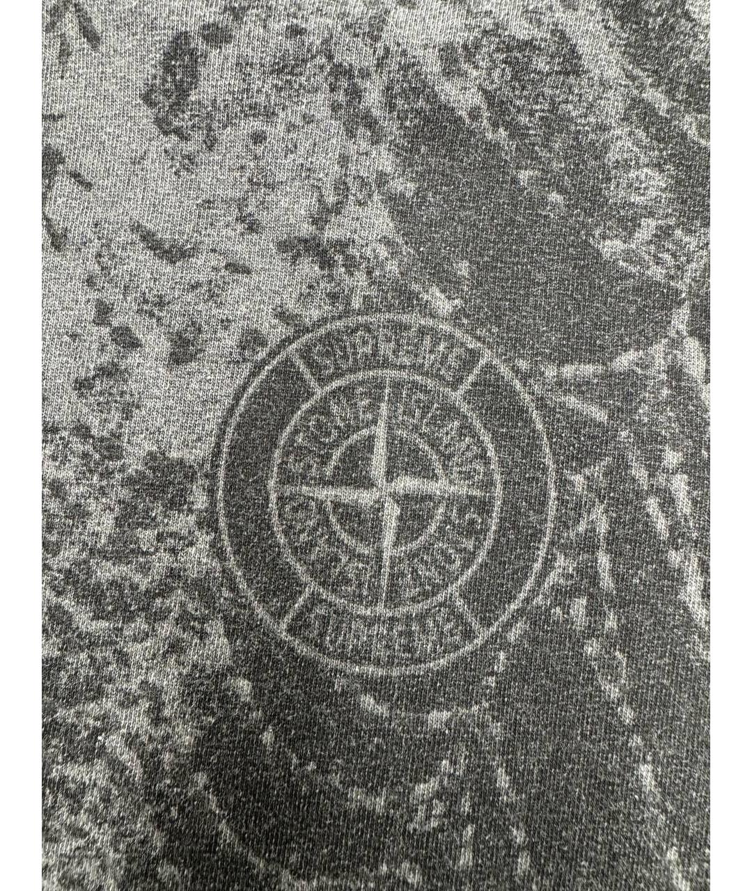 STONE ISLAND Черная хлопковая футболка, фото 7