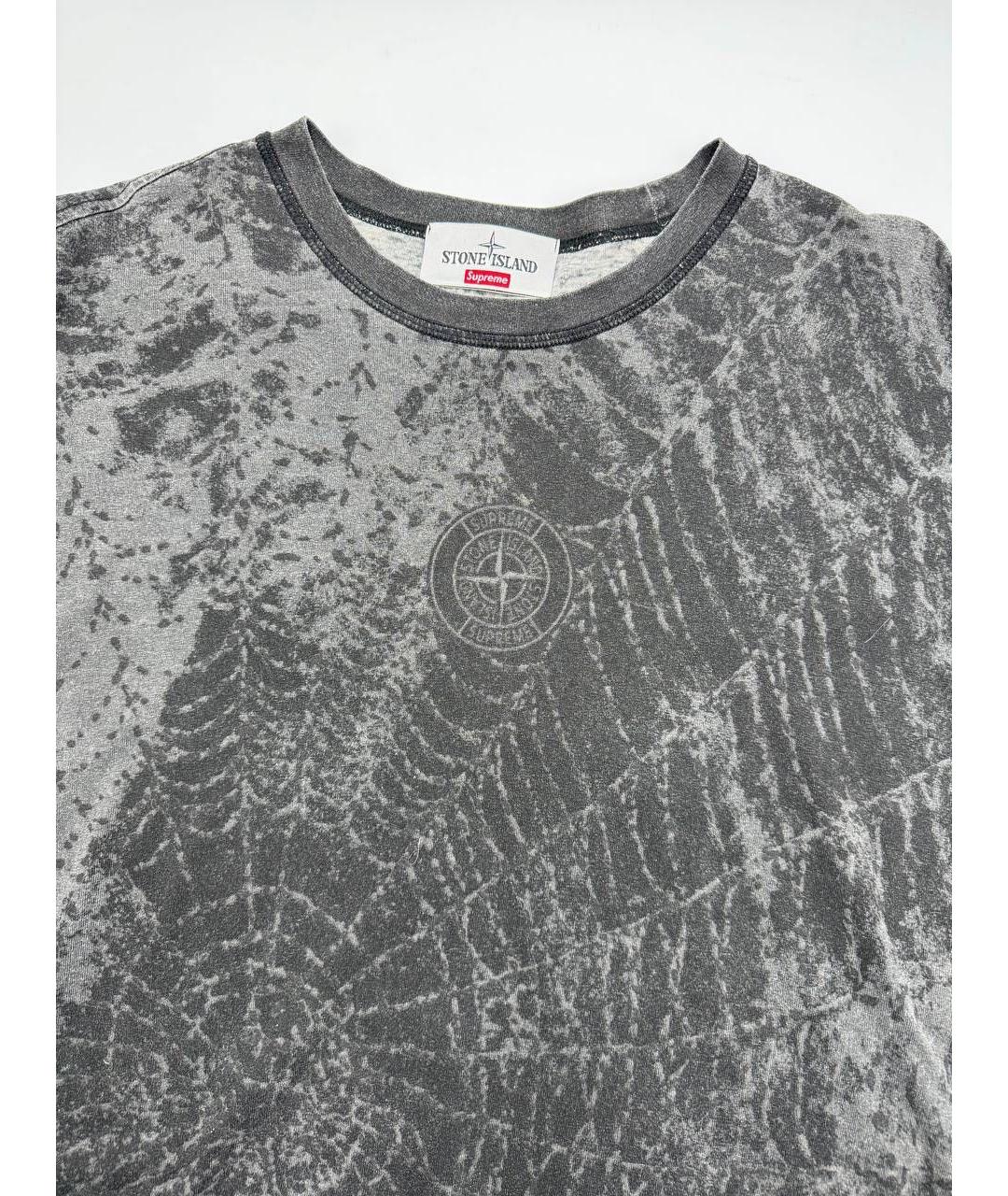 STONE ISLAND Черная хлопковая футболка, фото 6