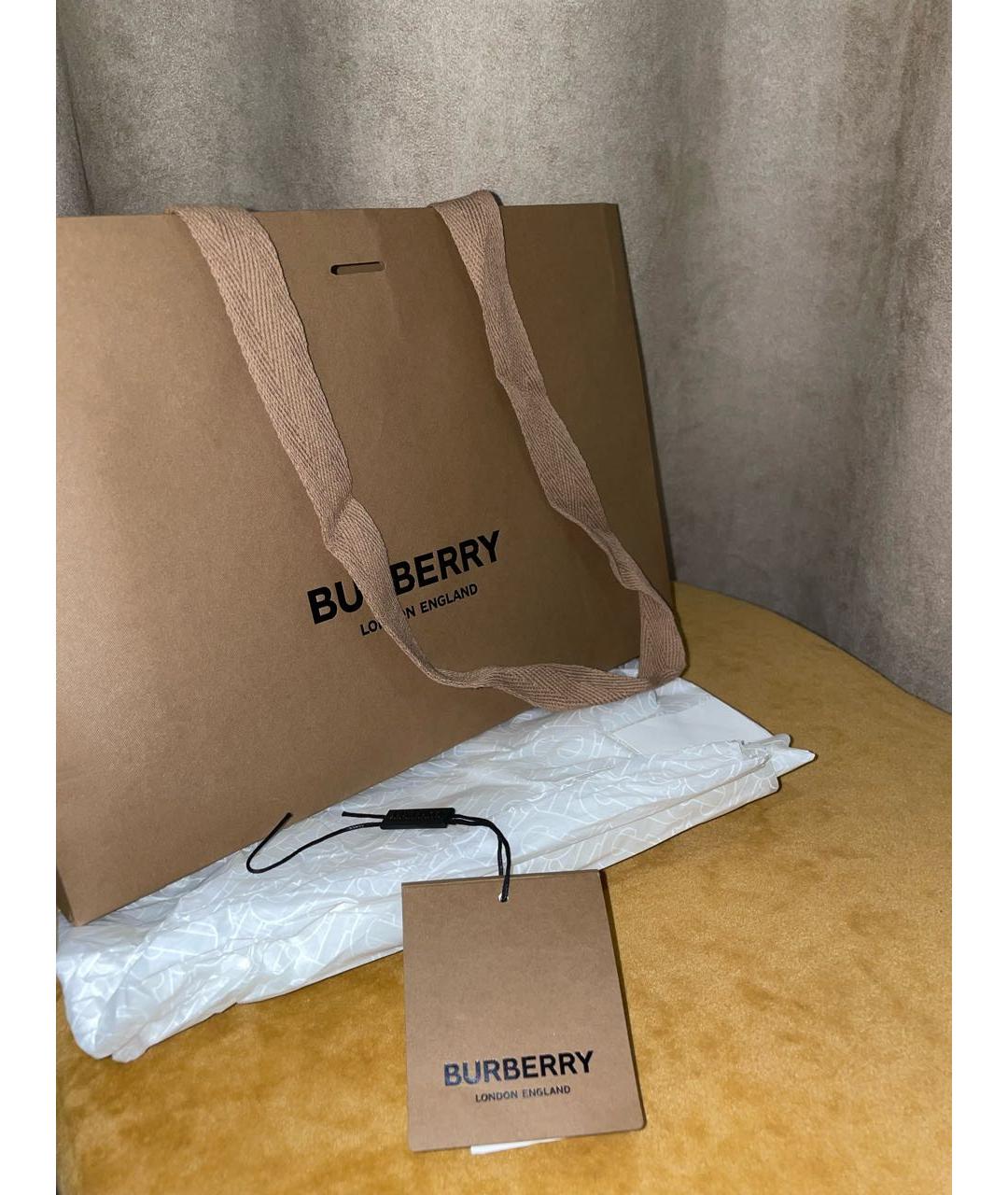 BURBERRY Черная хлопковая футболка, фото 8