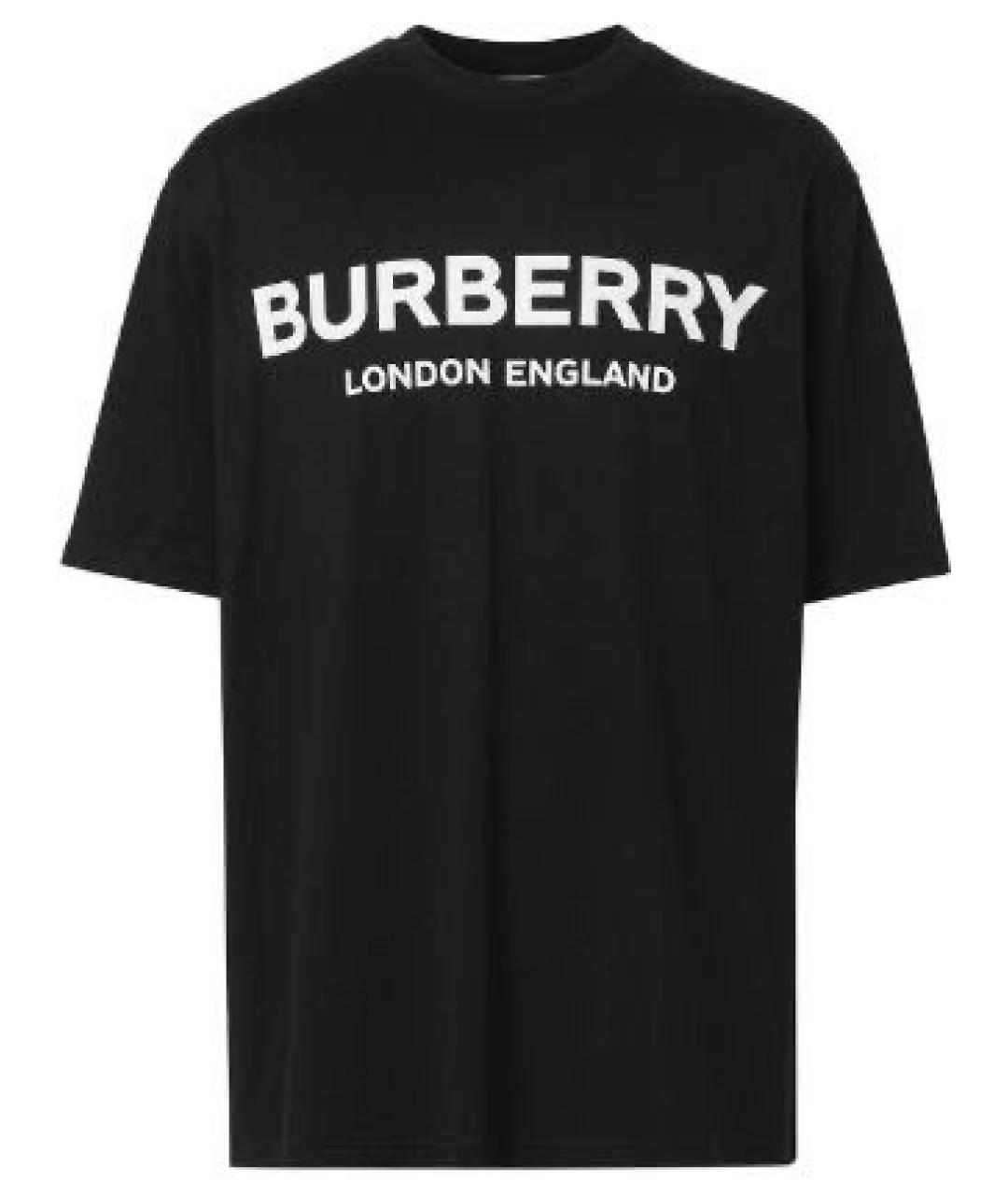 BURBERRY Черная хлопковая футболка, фото 9