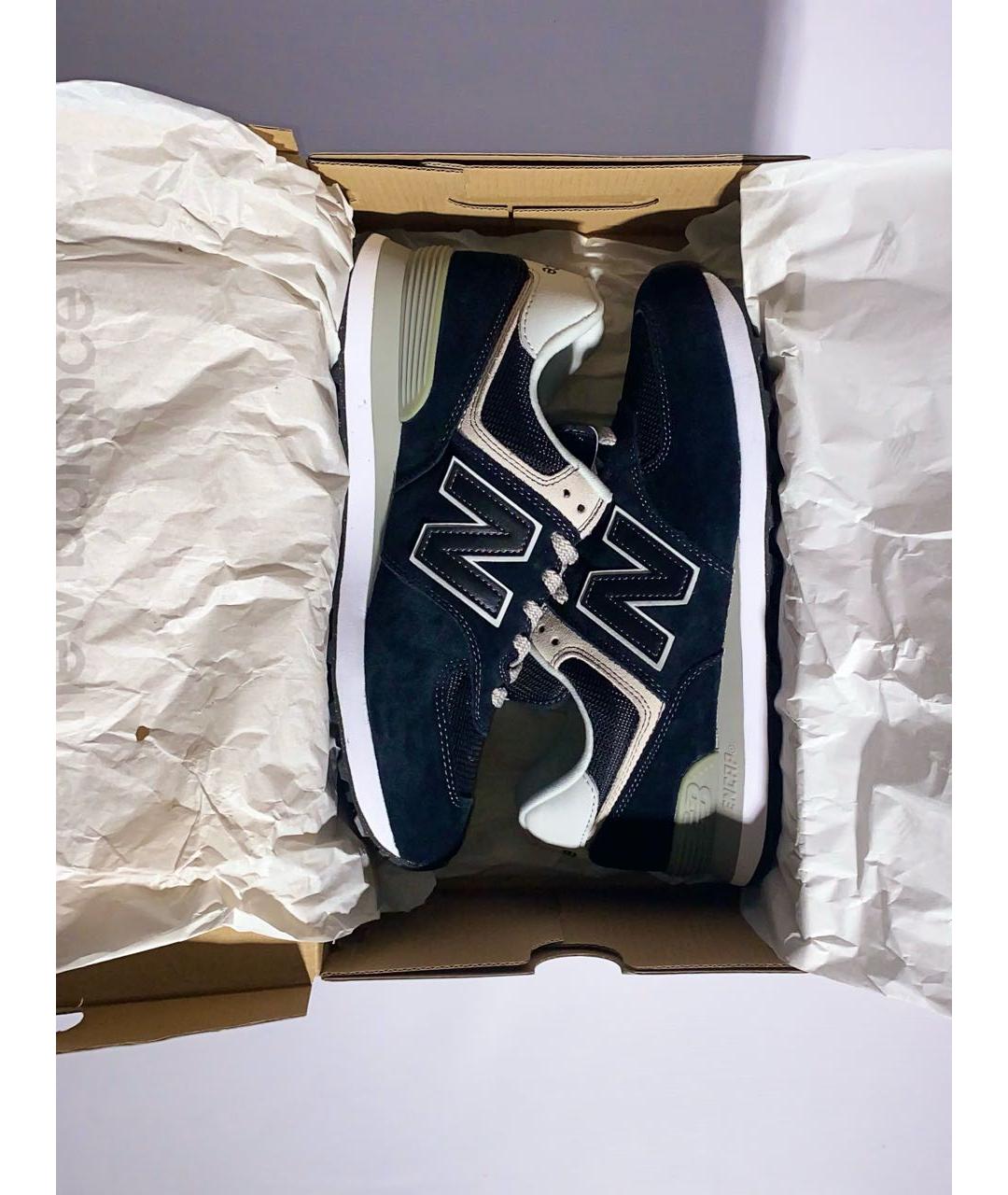 NEW BALANCE Синие кожаные низкие кроссовки / кеды, фото 7